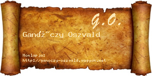Ganóczy Oszvald névjegykártya