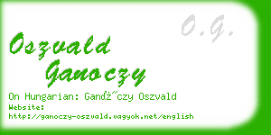 oszvald ganoczy business card